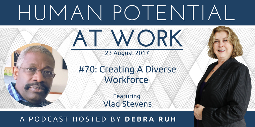 Human Potential at Work Podcast Show Flyer for Episode 70: Creating a Diverse Workforce